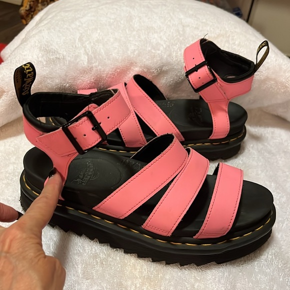 Dr. Martens Pink and Black Chunky Platform Sandals - Picture 3 of 12